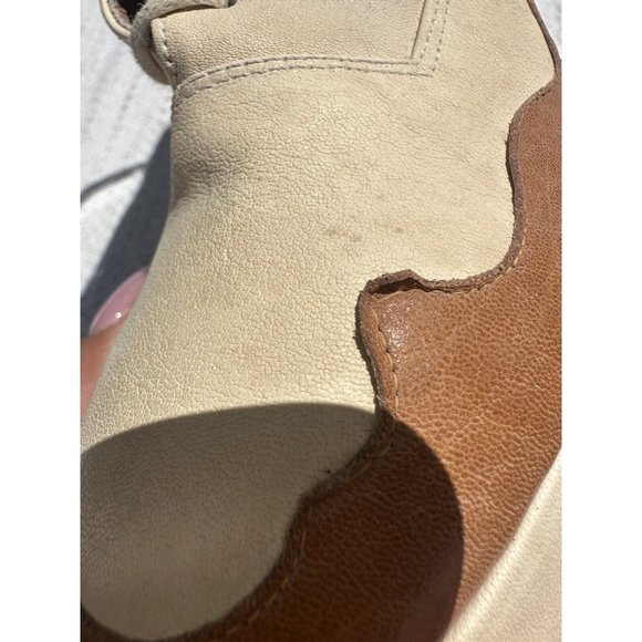 Reike Nen Wedge 9 / 40 Beige Leather Colorblock Lace-Up Ankle Boots Adult Womens - Picture 6 of 16